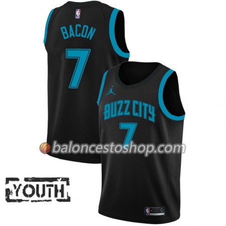 Camiseta Niños NBA Charlotte Hornets Dwayne Bacon 7 2018-19 Jordan Brand City Edition Negro Swingman